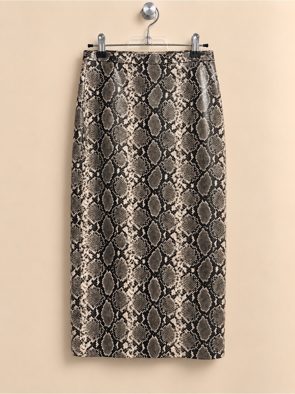 Ann Taylor Faux Leather Snakeskin Pencil Midi Skirt 8P Petite NWT